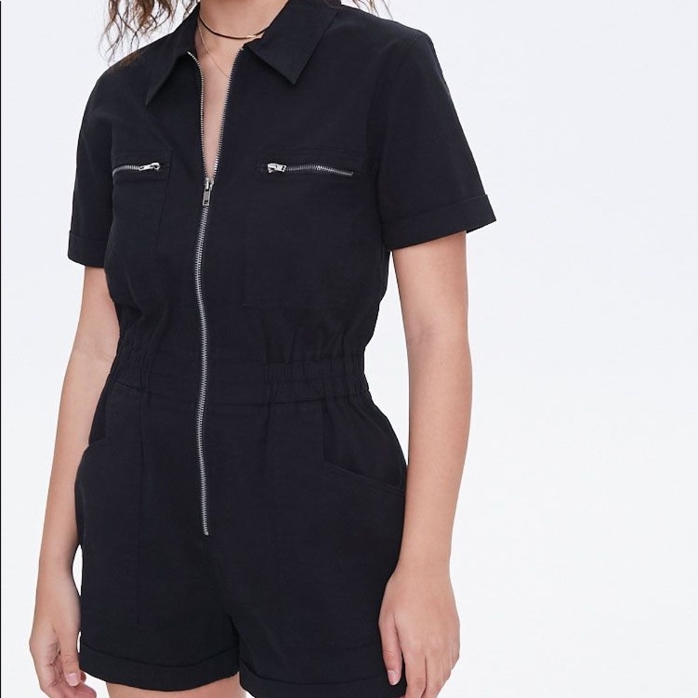 Forever 21 Black Utility Romper